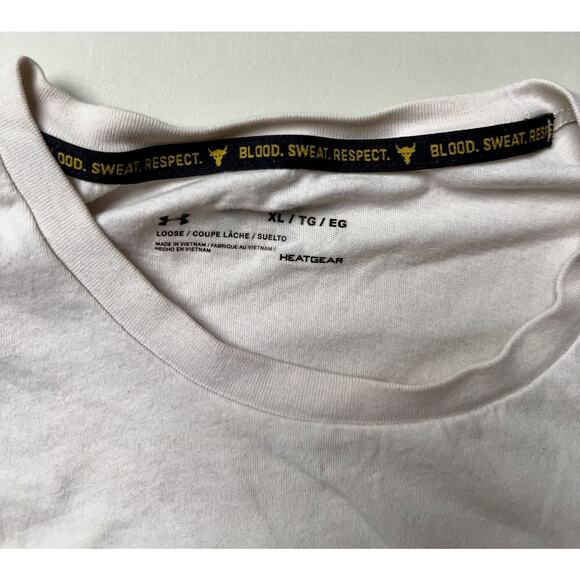 Under Armour Project Rock Shirt Mens XL Hardest Worker Iron Paradise Goals Tee - Picture 4 of 11